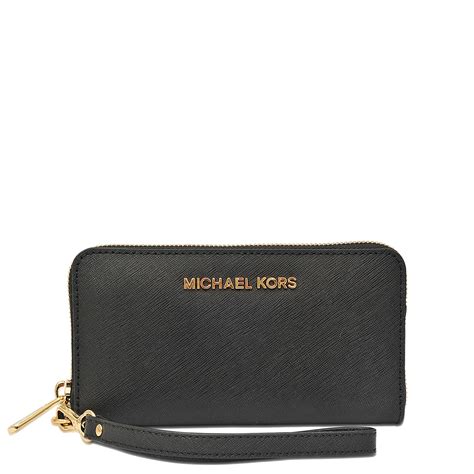 michael kors black kors wallet phone case|Michael Kors jetsetter wallet.